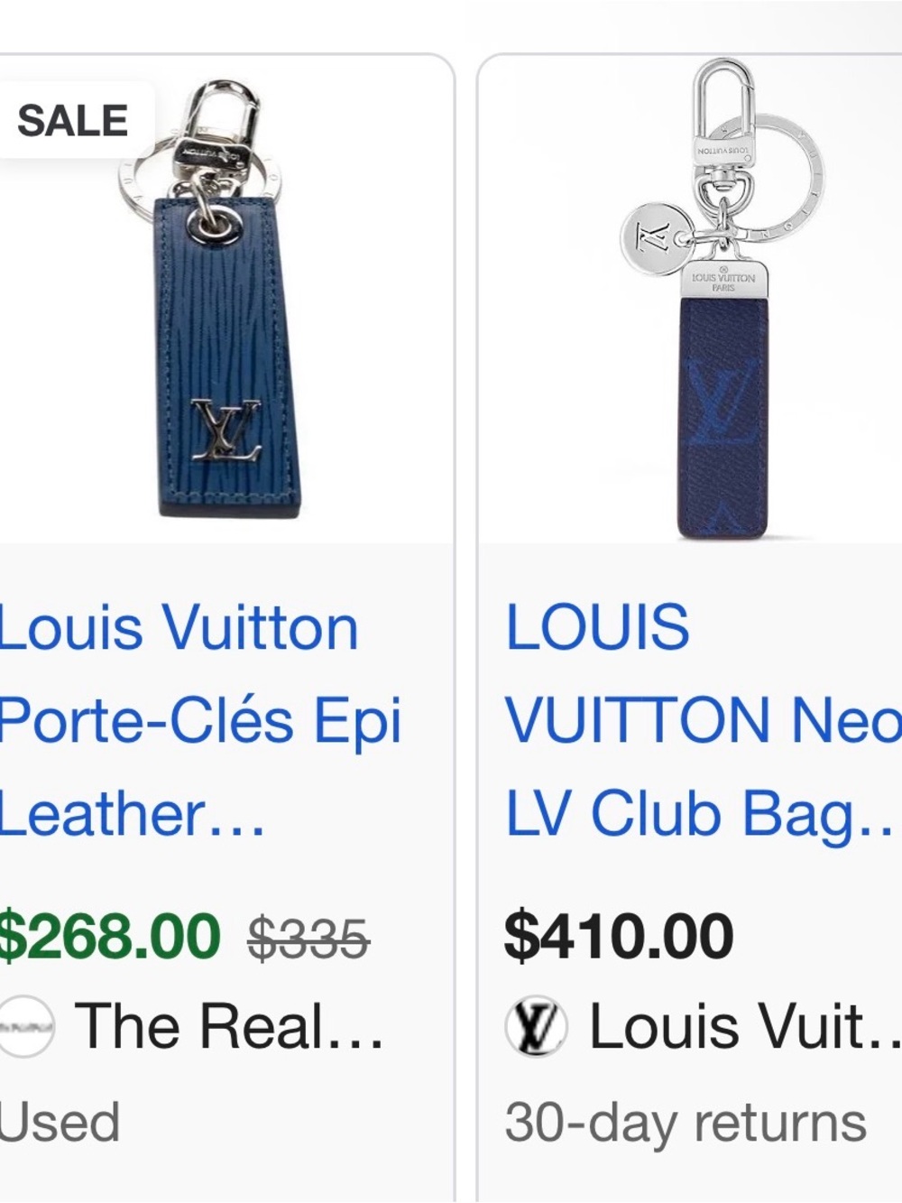 EUC Louis Vuitton Blue and Silver Key Holder Keyring - Picture 5 of 6
